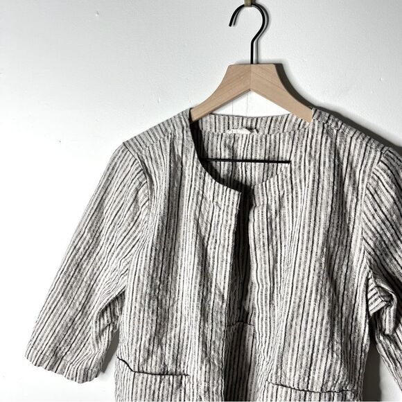 Eileen Fisher Organic cotton Stripe Open Front Preppy Minimalist Summer Vacation - Picture 1 of 11